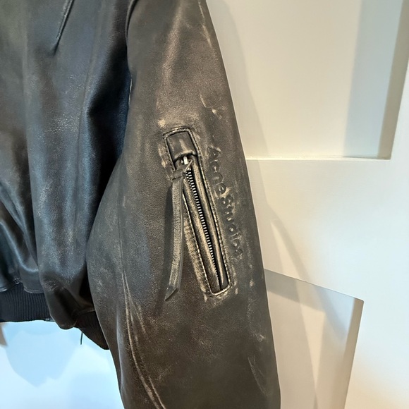 Acne Black Bomber Jacket with Ribbed Knit Details - Picture 4 of 5